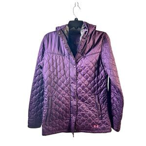 UA Under Armour hooded primaloft coat purple womens sm/m rn#96510